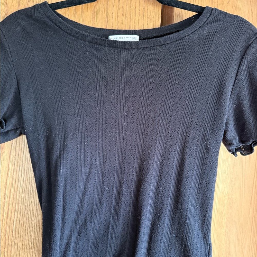 Active USA Black Short Sleeve Top
